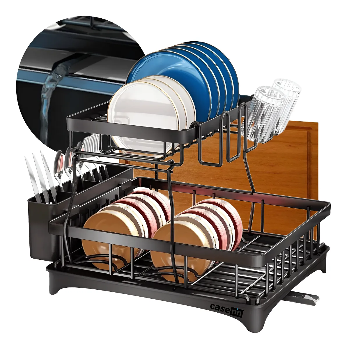 Escorredor De Louça Inox 2 Níveis Com 360